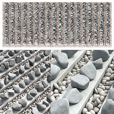 Smooth Pebble Stone Tile 3D model image 1 