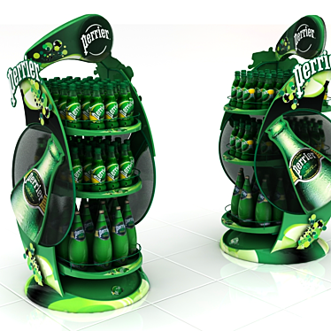 Versatile Floor Display for Exhibiting Perrier & More 3D model image 1 