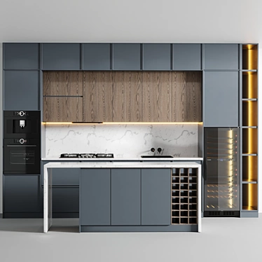 Bosch Kitchen No 18 - Versatile and Stylish Kitchen Appliance 3D model image 1 