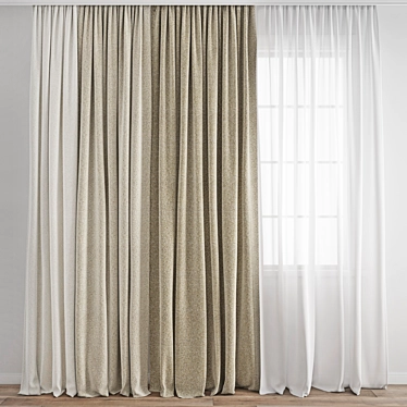 Premium Polygonal Curtain Model 3D model image 1 