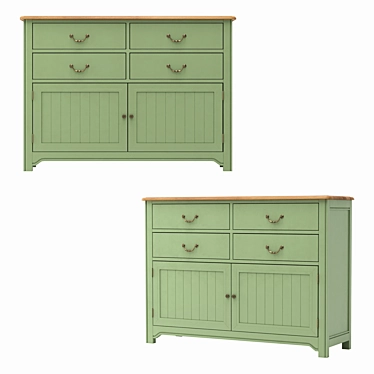 Olivia 4-drawer Birch Chest 3D model image 1 