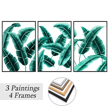 Elegant Wall Art Set with Versatile Frames 3D model image 1 