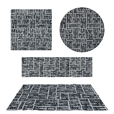 8-Piece Rug Set: Variety of Textures & Materials 3D model image 1 