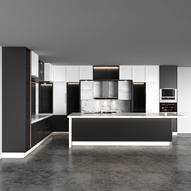  Sleek Modern Kitchen Design 3D model image 1 