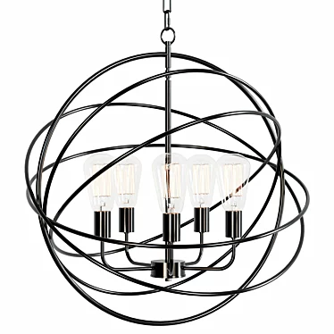 Bronze Sphere Pendant Light 3D model image 1 