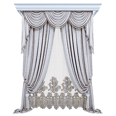 Polyester Panel Curtains 3D model image 1 