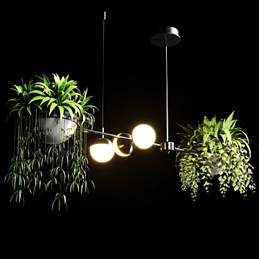 Elegant Hanging Plant Pendant Light 3D model image 1 