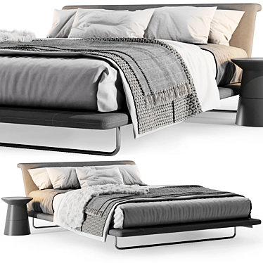 Luxurious Siena Bed: Italian Elegance 3D model image 1 