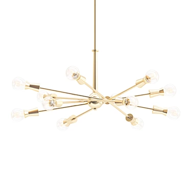 Kichler Armstrong Brass Sputnik Chandelier 3D model image 1 