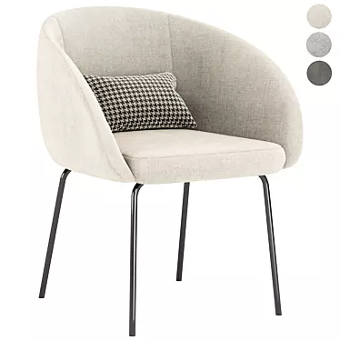Elegant Boucle Dining Chair 3D model image 1 
