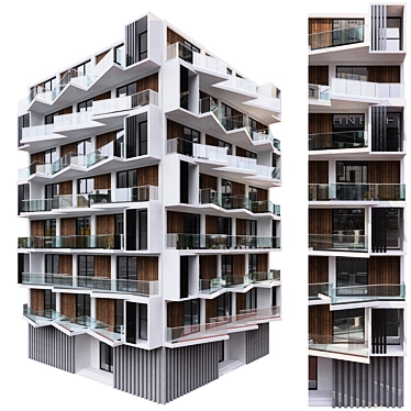 Modern Residential Building 3D Model 3D model image 1 