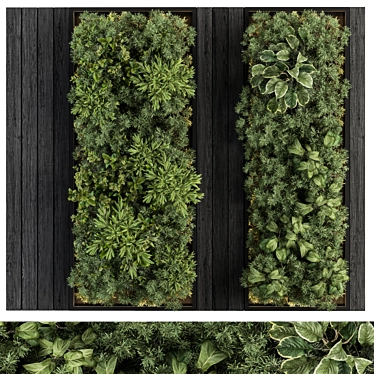 Stylish Vertical Garden: Black Frame Décor 3D model image 1 