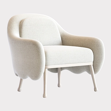 Italian-made White Wood Armchair by Celestino 3D model image 1 