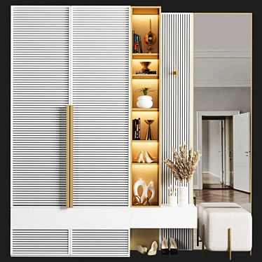 Elegant Hallway Composition 3D model image 1 