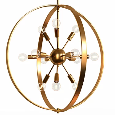 Savoy House Marly Warm Brass Chandelier 3D model image 1 