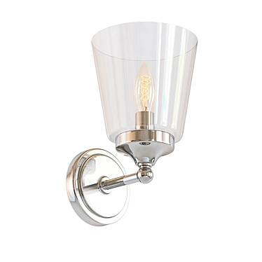 Bali Chrome Glass Cone Pendant 3D model image 1 