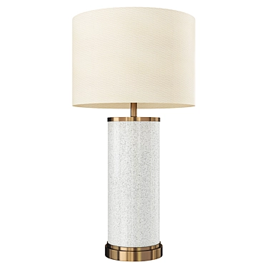 Elegant Gold Table Lamp: Grace & Fabric Shade 3D model image 1 
