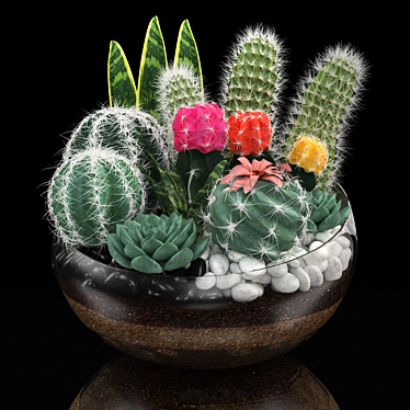 Desert Collection: Cactus Bowl 3D model image 1 