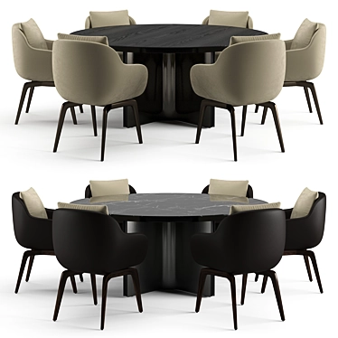 Elegant Minotti Dining Set 3D model image 1 