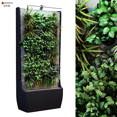 Vertical Plant Box Set - Lowpoly 177 3D model image 1 
