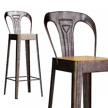 Industrial Style Bar Chair 3D model image 1 