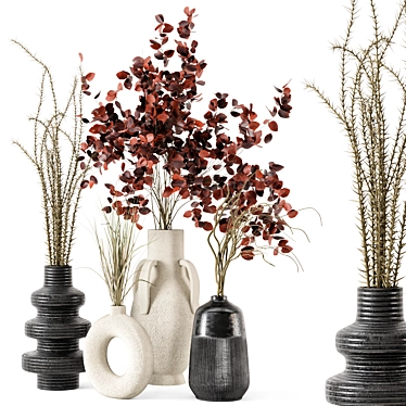 Handmade Dried Plantset in Vase 3D model image 1 