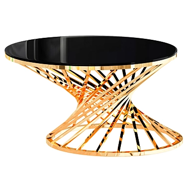 Sleek Black Glass Coffee Table 3D model image 1 