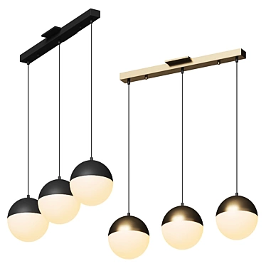 Contemporary Andrea Linear Suspension Light 3D model image 1 