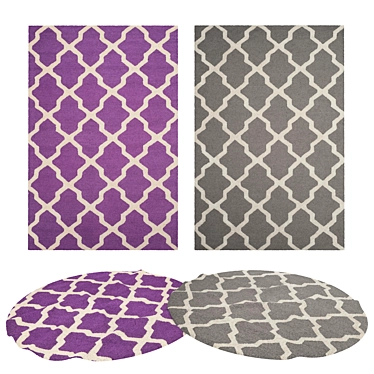 Versatile Set of 8 Rugs with Stunning Textures 3D model image 1 