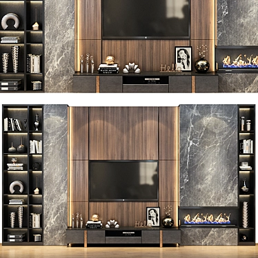 Minimalist TV Shelf: Functional & Stylish 3D model image 1 