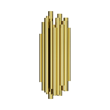 Brubeck Brass Wall Sconce: Industrial Chic Illumination 3D model image 1 