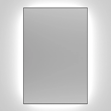 Aluminum Frame Rectangular Mirror with Iron Talon Illumination 3D model image 1 