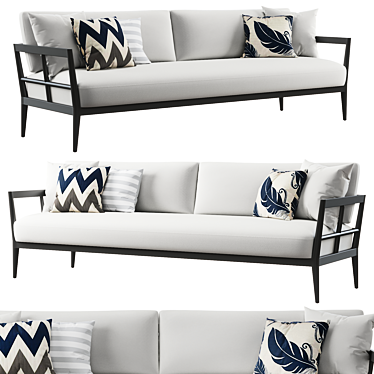 Vintage Teak Laurel Sofa 3D model image 1 