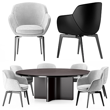 Modern Belt Dining Chair: Minotti 2021 Collection 3D model image 1 