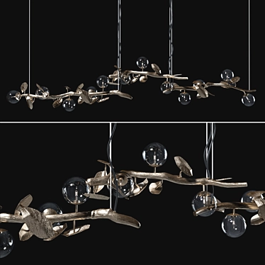 Golden Branch Chandelier: Mythological Marvel 3D model image 1 