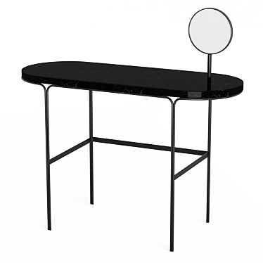 Elegant Marble and Metal Dressing Table 3D model image 1 
