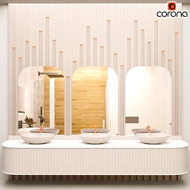 Elegant Bathroom Set 3D model image 1 