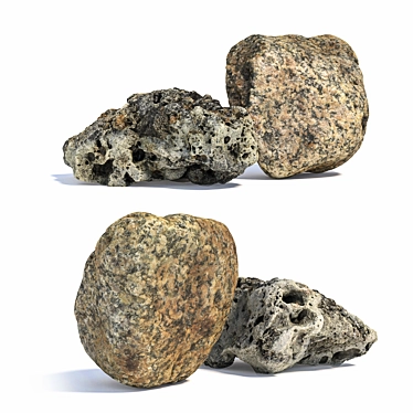 Scenic Stone 343: High-Quality Textured Landscape Stones 3D model image 1 