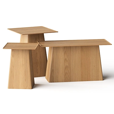  Vita Wooden Side Tables: Stylish and Versatile Furniture Pieces 3D model image 1 