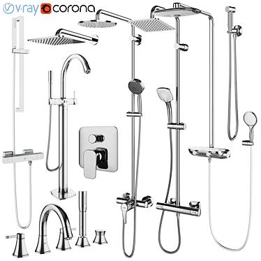 Title: Grohe & IDEAL Standard Faucets and Shower Systems 3D model image 1 