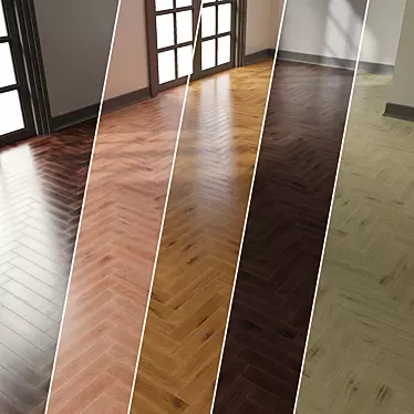 Herringbone Parquet | 4K PBR | 5 Color Options 3D model image 1 