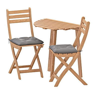 Foldable Outdoor Table & Chairs Set 3D model image 1 