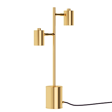 Brass Table Lamp with 2 Spots 3D model image 1 