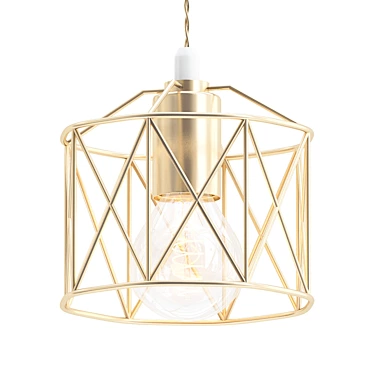 Sleek Iron Pendant Light 3D model image 1 