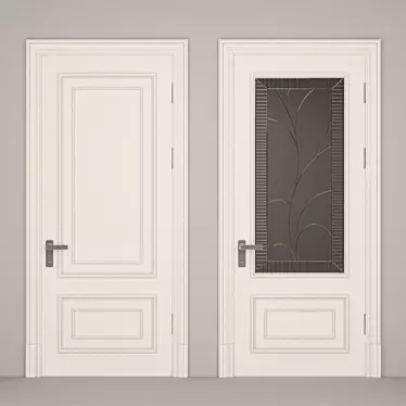  Stylish Wood Door Design 3D model image 1 