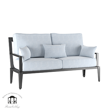 Elegant Aluminum Loveseat: Leon 3D model image 1 