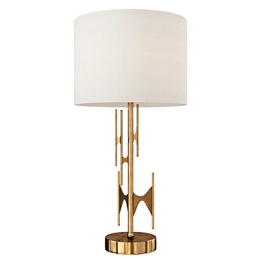 Gold Freeform Linen Table Lamp 3D model image 1 