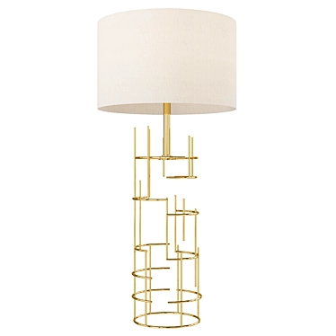 Golden Cylinder Table Lamp 3D model image 1 