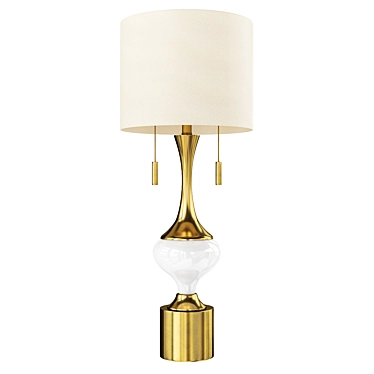 Elegant Vintage Gold Glass Lamp 3D model image 1 