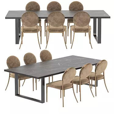 Elegant Remington Dining Set: Luxurious Design, Perfect Dimensions 3D model image 1 